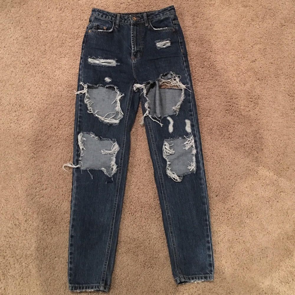 Zara distressed high waisted jeans